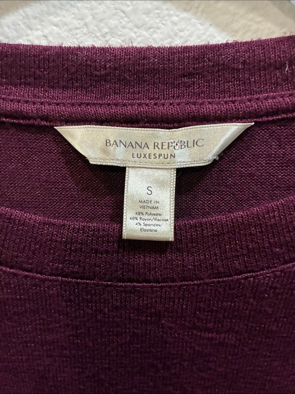 Banana Republic Long Sleeve Crewneck Top - Plum - Picture 3 of 7